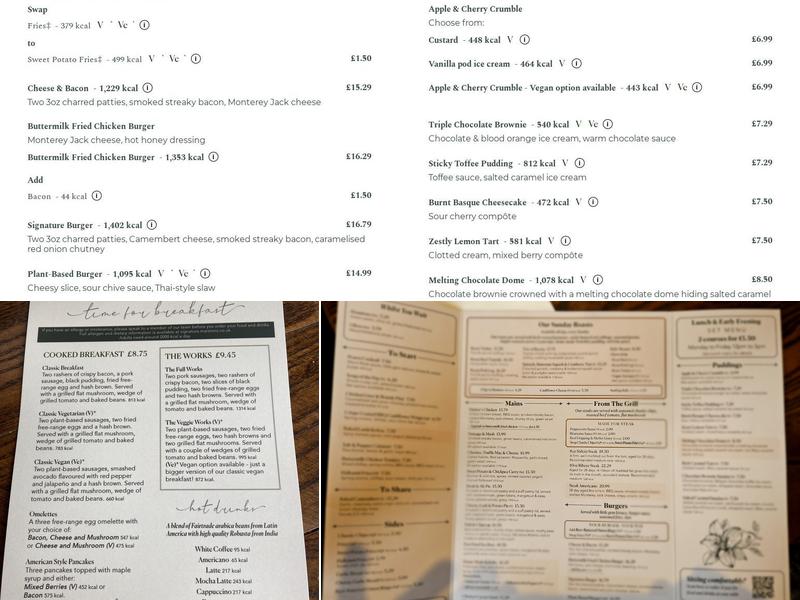 Grouse & Claret Menu