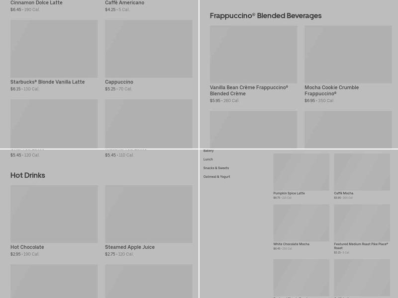 Starbucks Menu