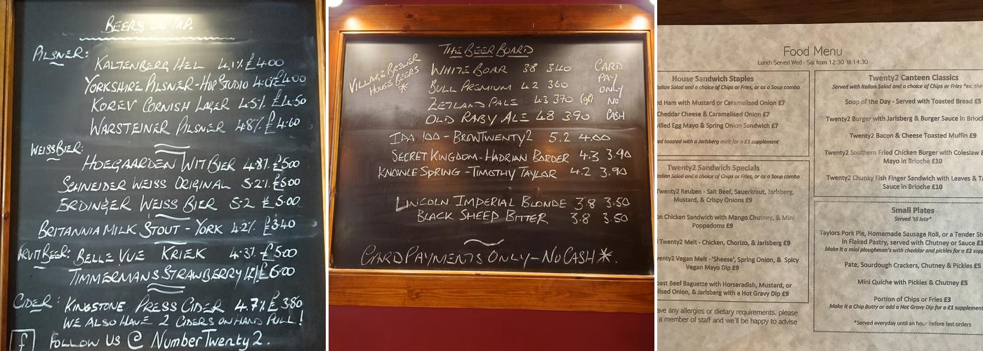 Number Twenty 2 Menu