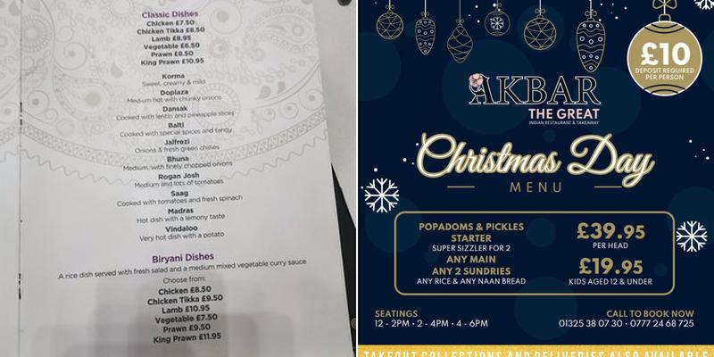 Akbar The Great Menu