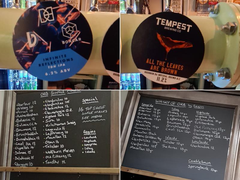 ORB Micropub - Ale and Whisky House Menu