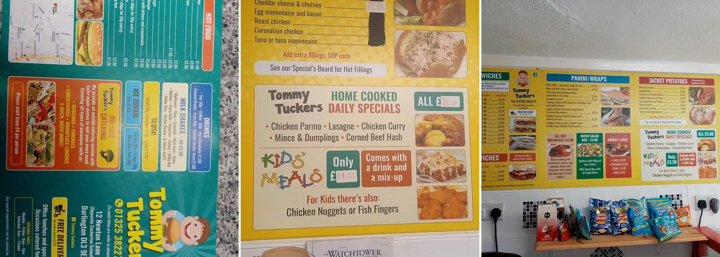 Tommy Tuckers Menu