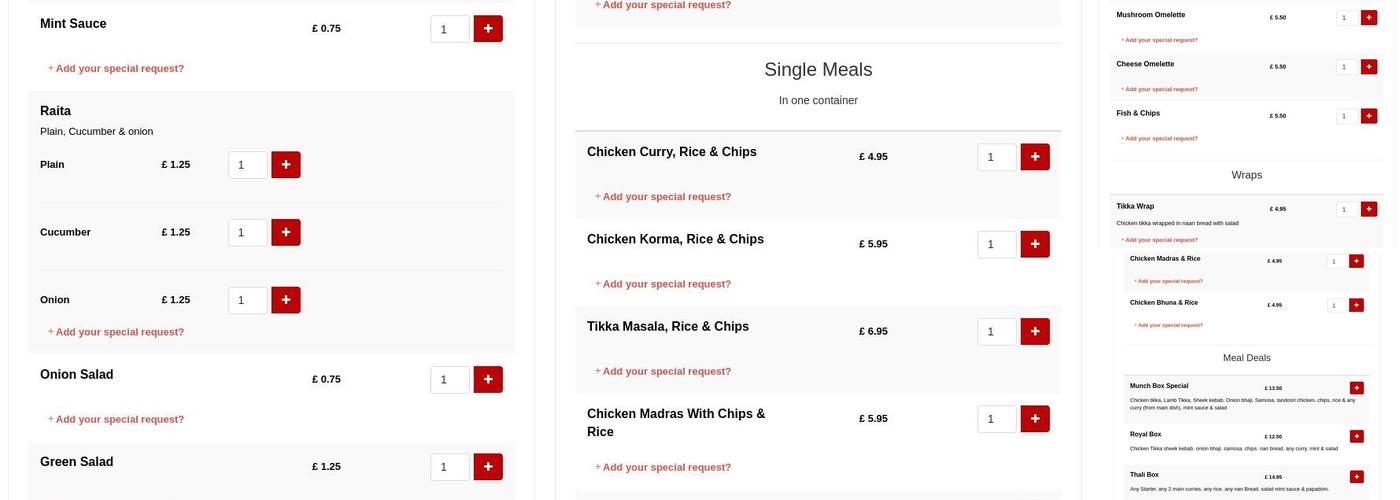 ROYAL King of Spice Menu