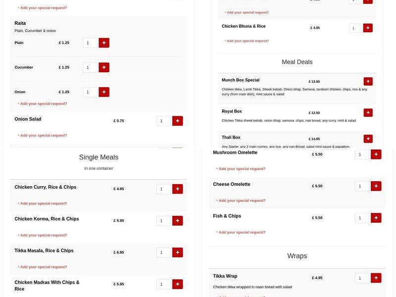 ROYAL King of Spice Menu