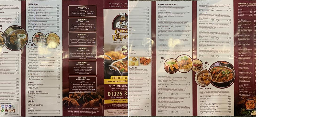 CURRY EXPRESS Menu