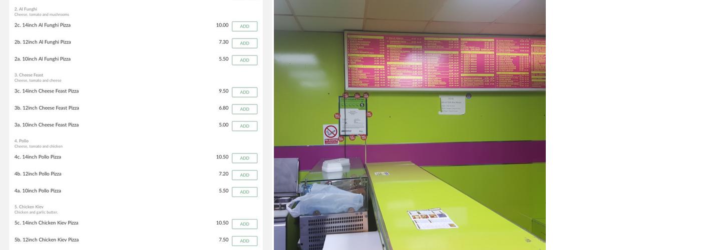 Simos Pizzeria & Italian Takeaway Menu