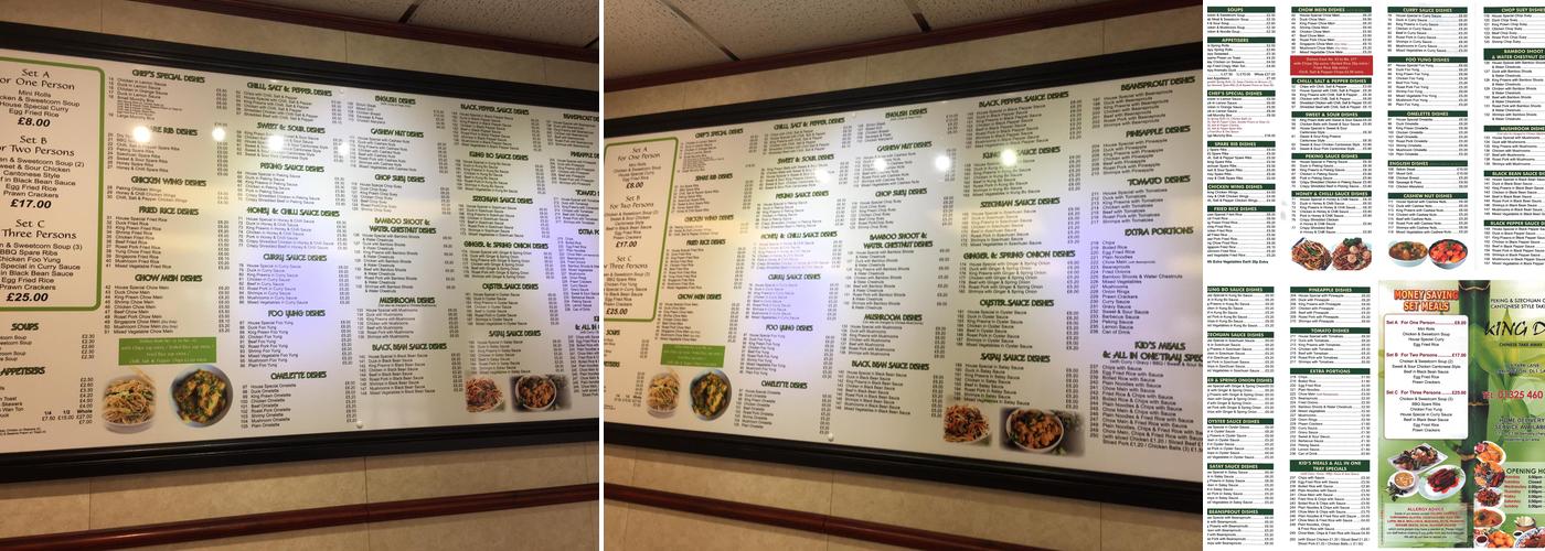 King Do Chinese Takeaway Menu