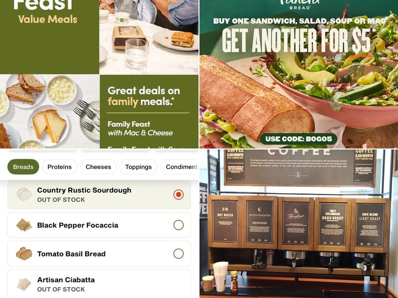 Panera Bread Menu