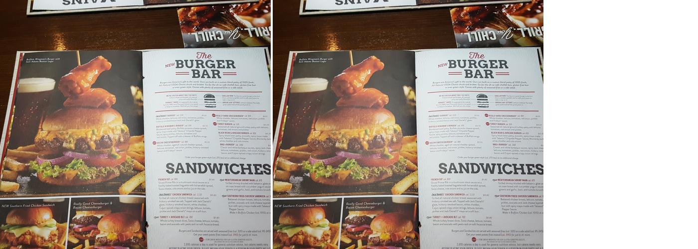 TGI Fridays Menu