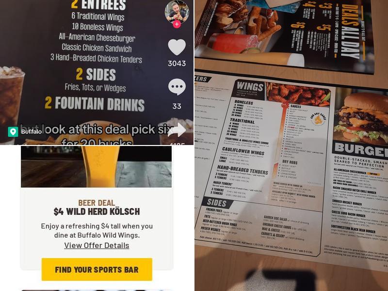 Buffalo Wild Wings Menu