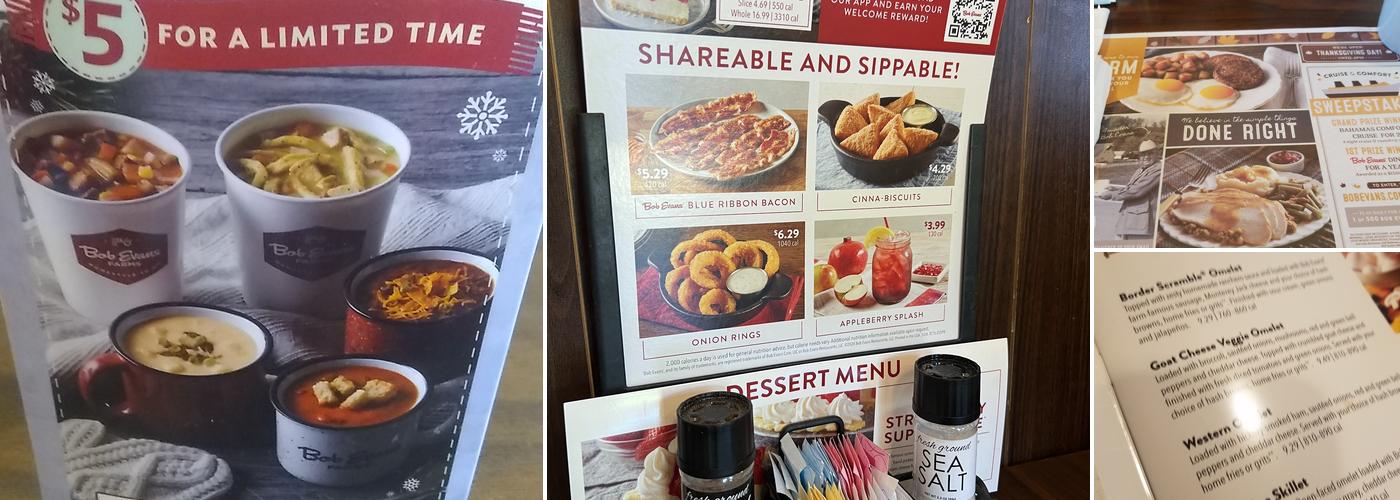 Bob Evans Menu