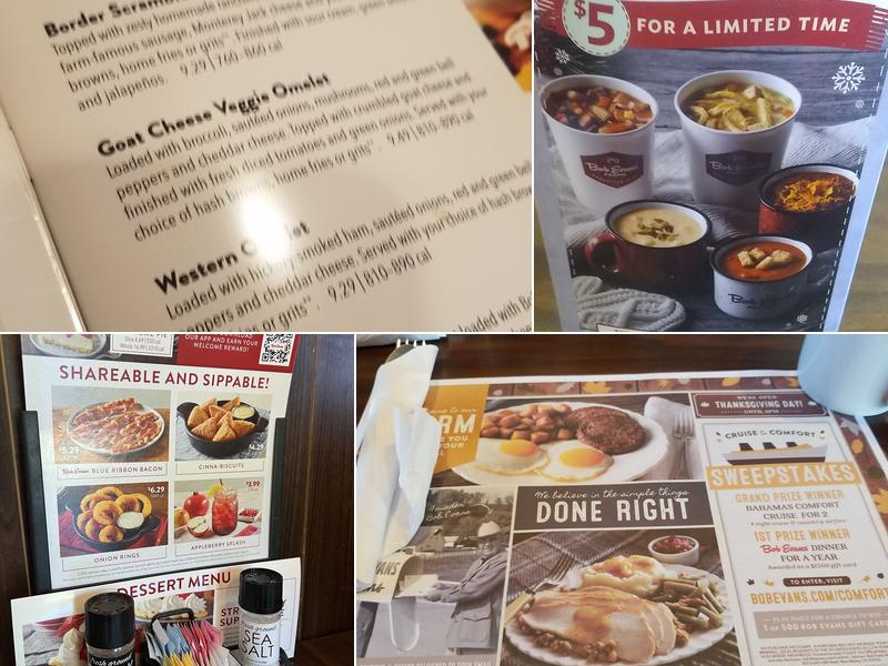 Bob Evans Menu