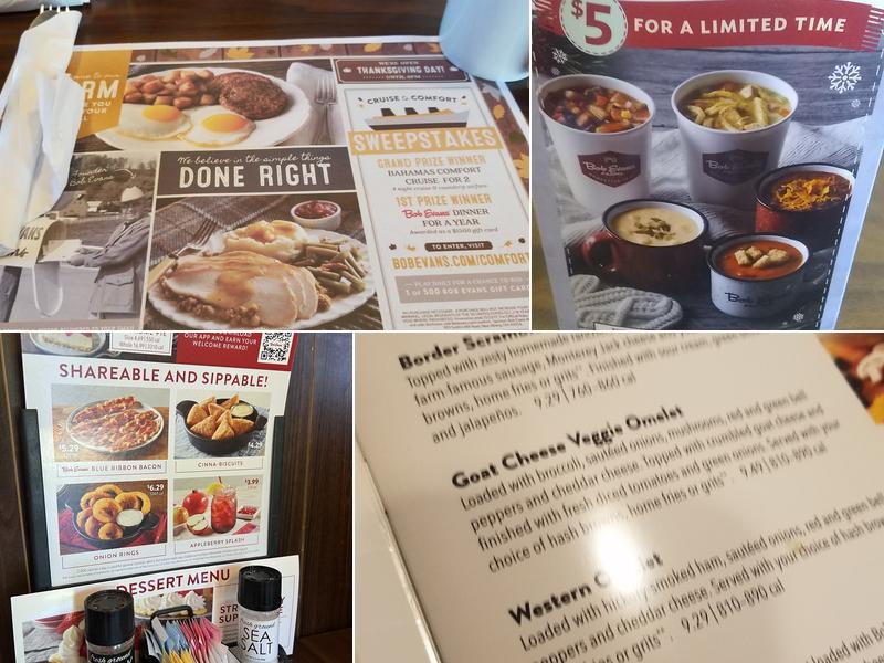 Bob Evans Menu