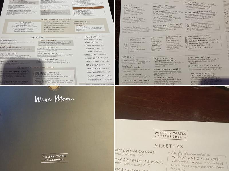 Miller & Carter Dartford Menu