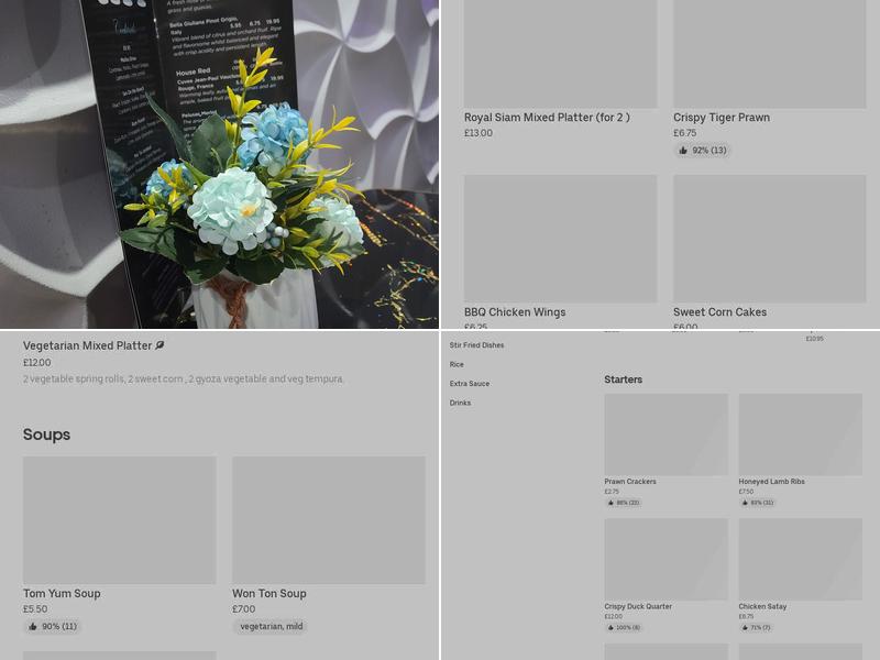 Royal Siam Thai Restaurant Menu