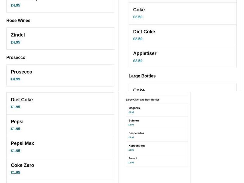 Time & Plaice Dartford Menu