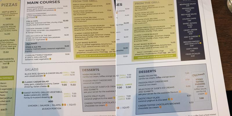 QE2 Restaurant Menu