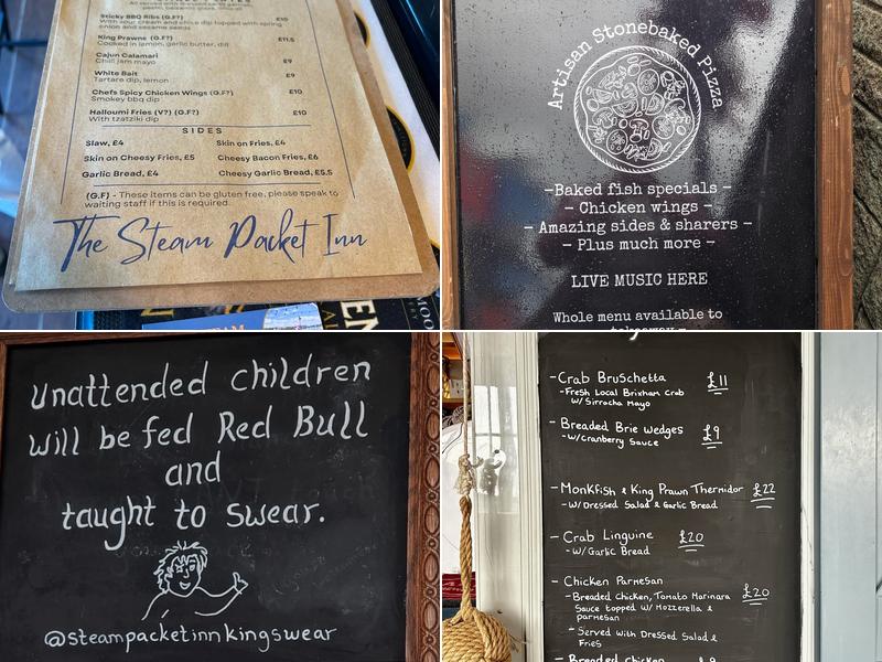 Steam Packet Inn Menu