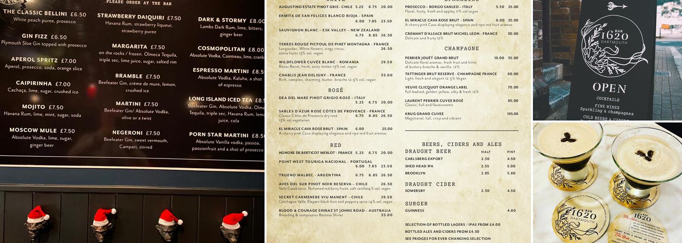 Bar 1620 Menu
