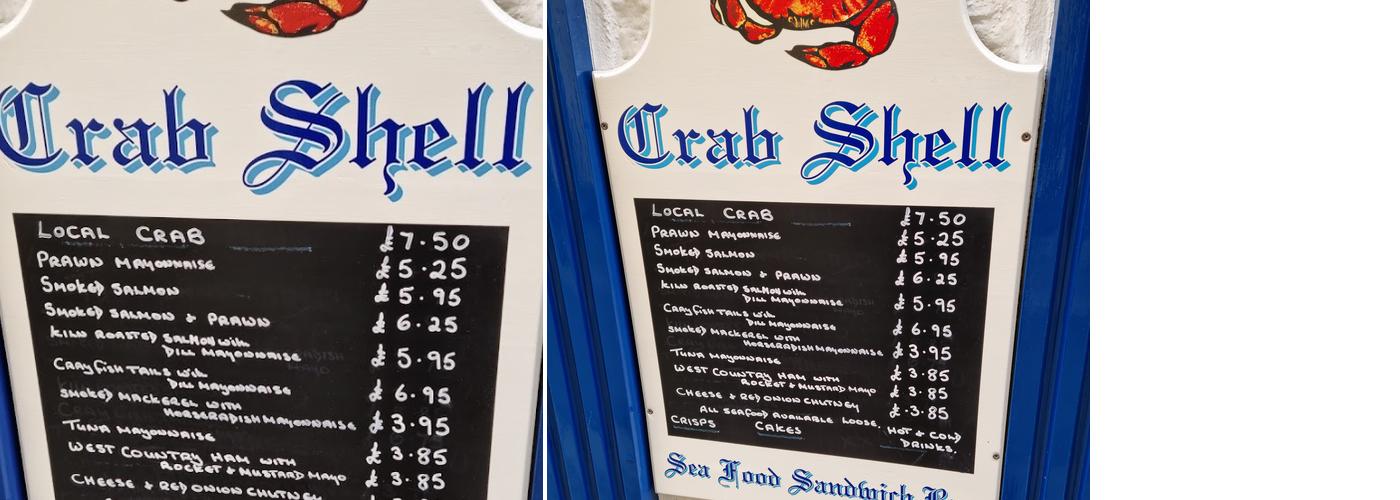 The Crab Shell Menu