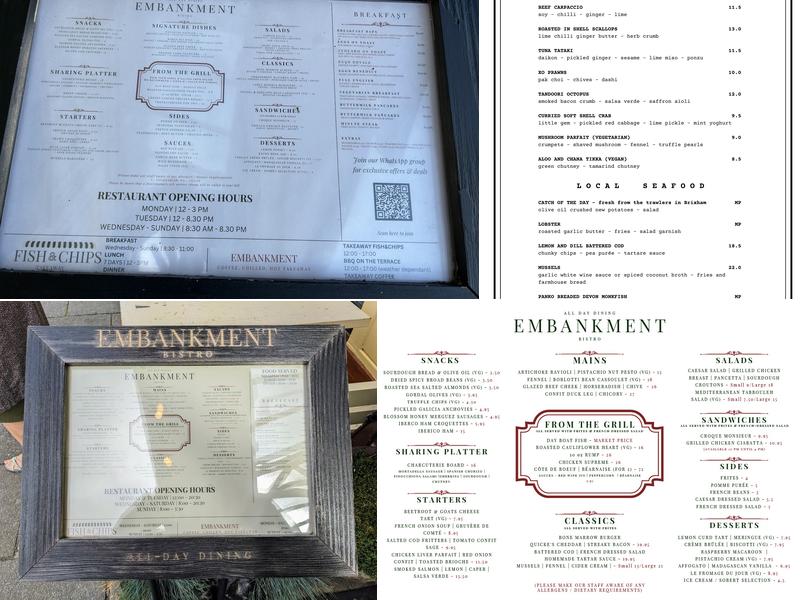 Embankment Bistro Menu