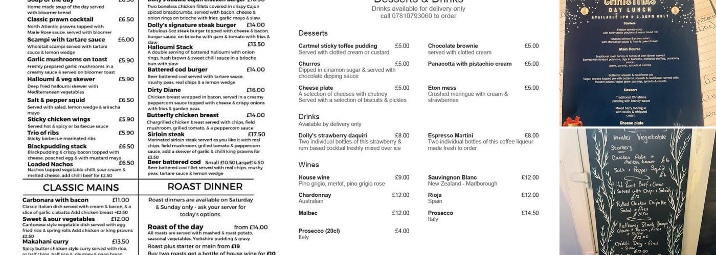 Dolly's Tea Room and Restaurant Menu