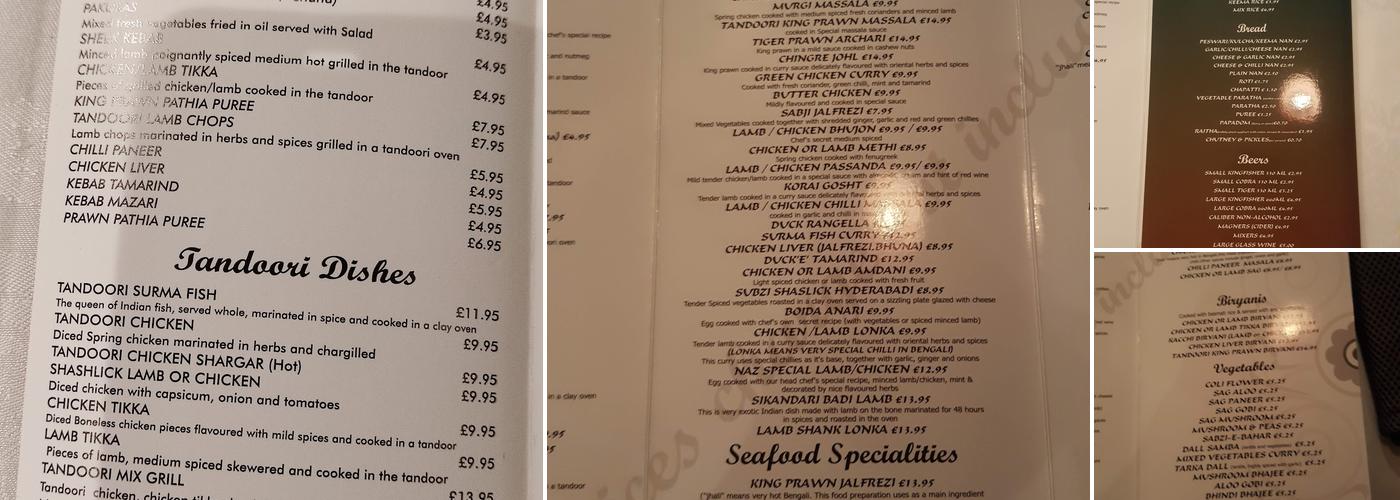 Spices Indian Cuisine - Datchet Menu