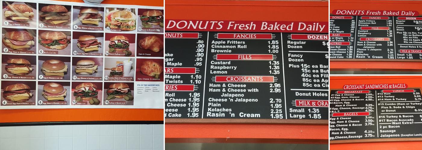 Lindsay Donuts Menu