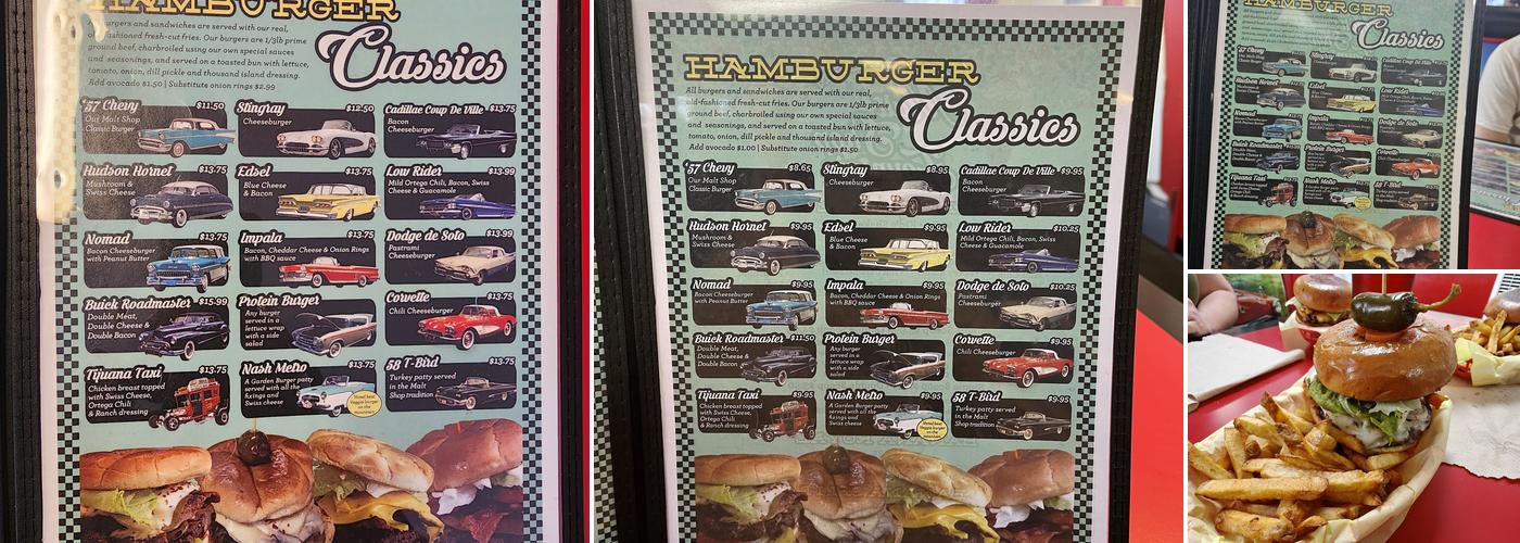 Cedar Glen Malt Shop Menu