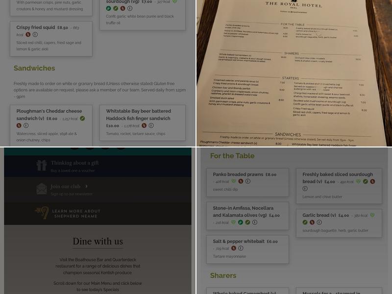 The Boathouse Bar & Restaurant Menu