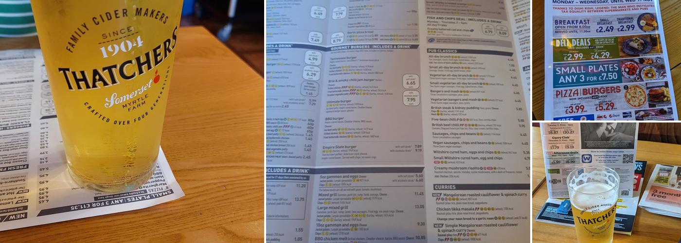 The Sir Norman Wisdom - JD Wetherspoon Menu