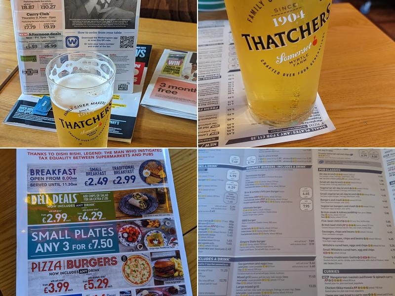 The Sir Norman Wisdom - JD Wetherspoon Menu