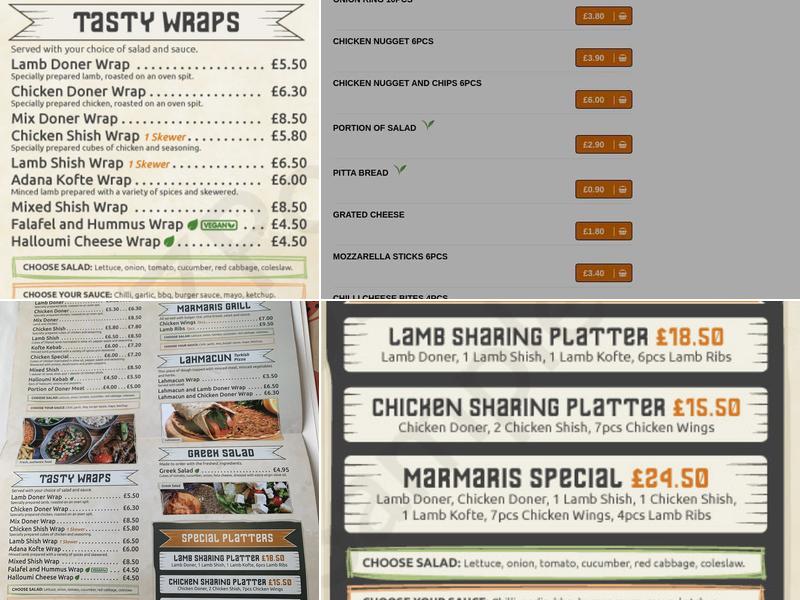 Marmaris Kebab Menu