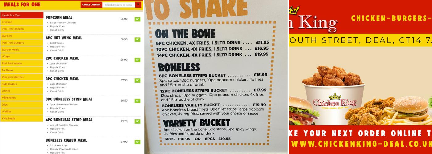 Chicken King Menu