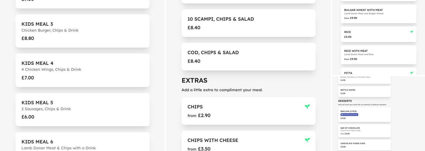 Afyon Charcoal Grill Menu