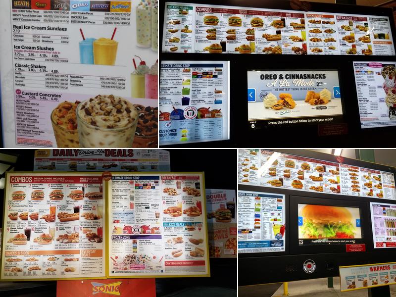 Sonic Drive-In Menu