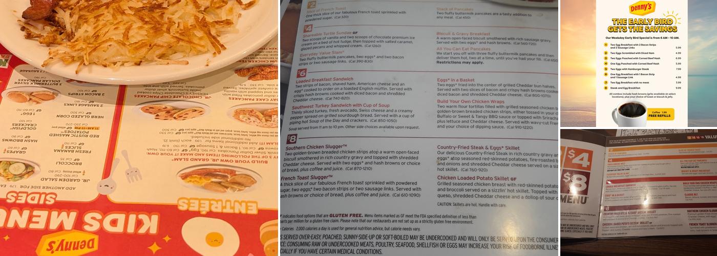 Denny's Restaurant Menu
