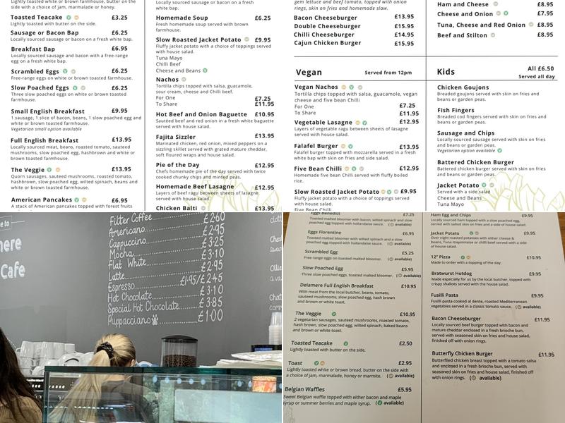 Delamere Forest Cafe Menu