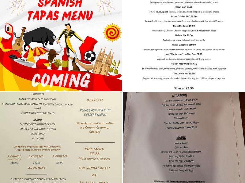 The White Lion Menu