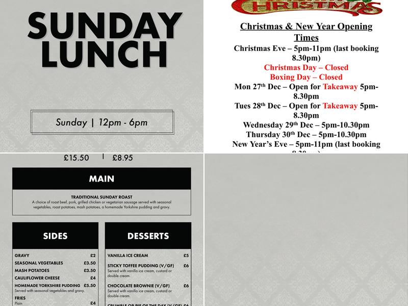 Just Thai @ Denby Dale Menu