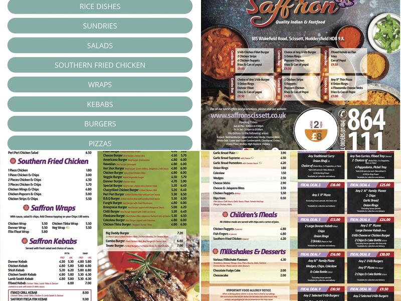 Saffron Menu
