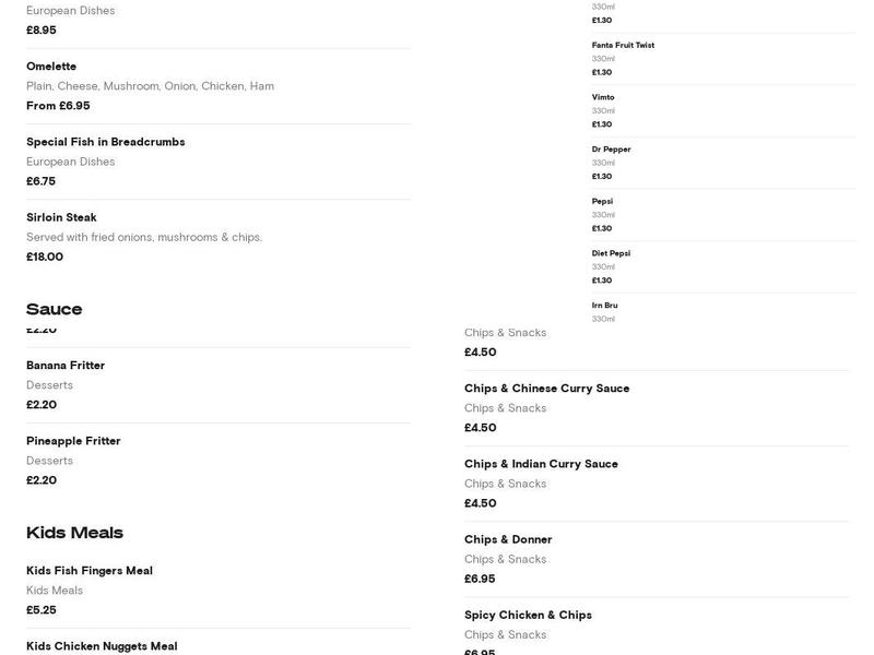 Tasty Bite Kebab House Menu