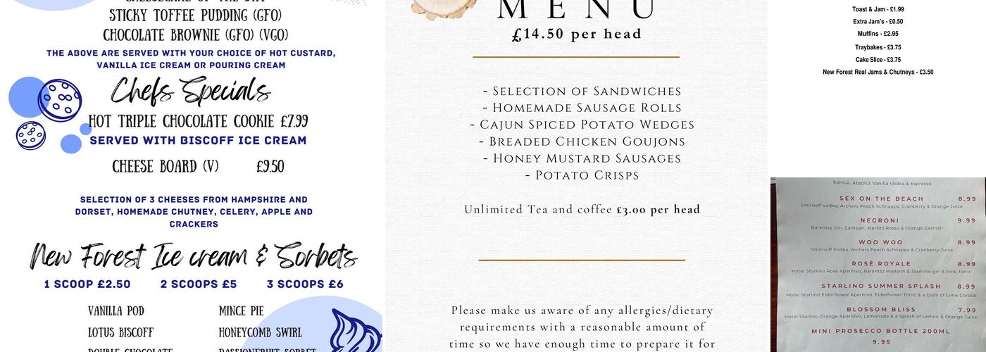 The Bold Forester Menu