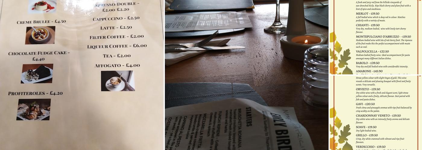 Benvenuto Ristorante Menu