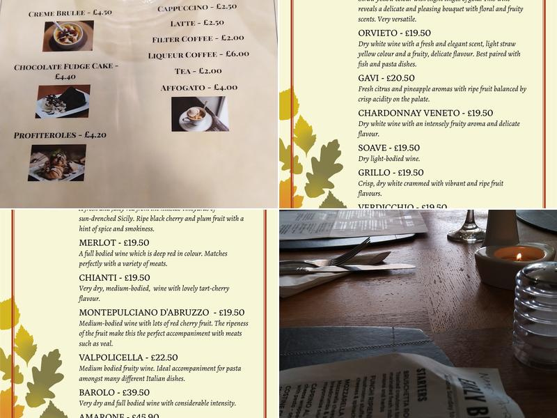 Benvenuto Ristorante Menu