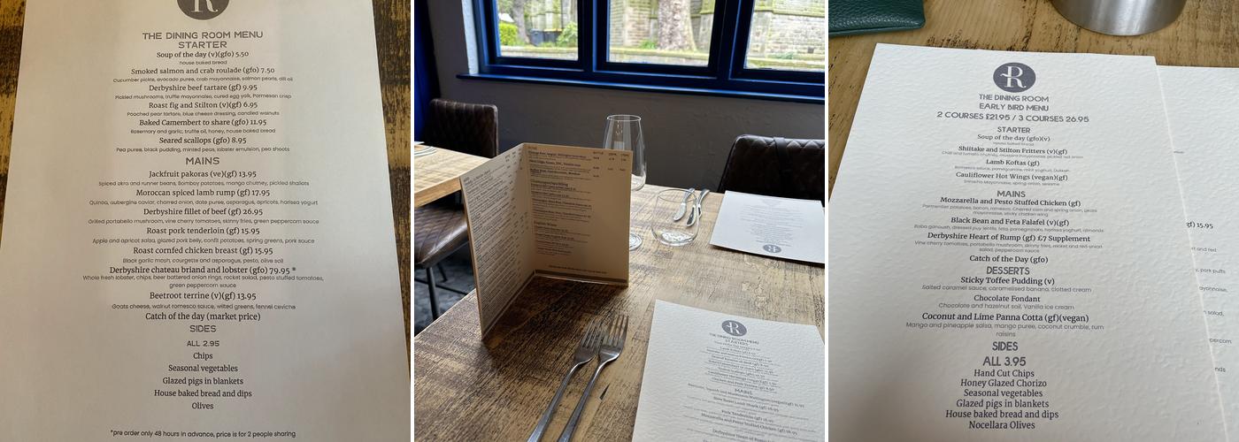 The Dining Room Menu