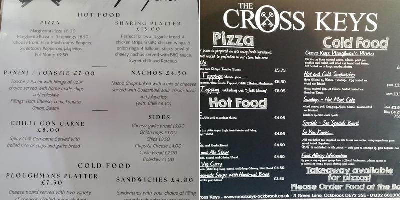 The Cross Keys Menu