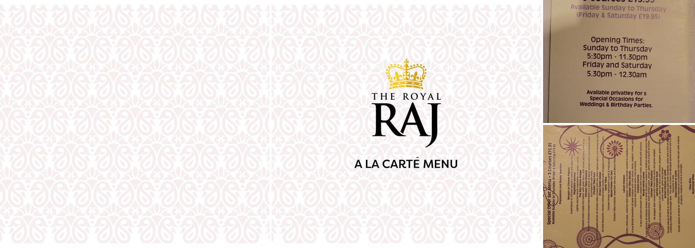 The Royal Raj Menu