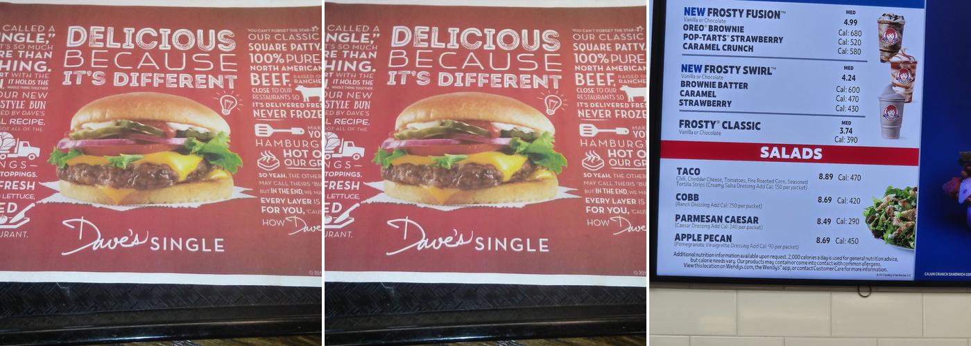 Wendy's Menu