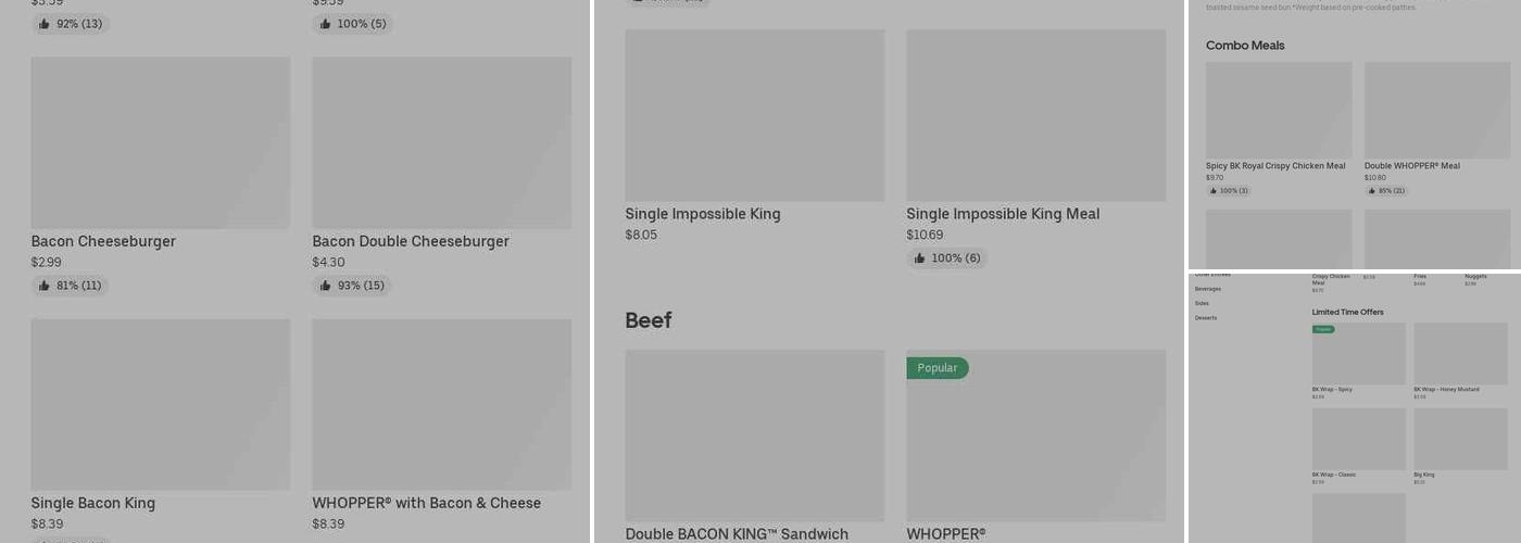 Burger King Menu